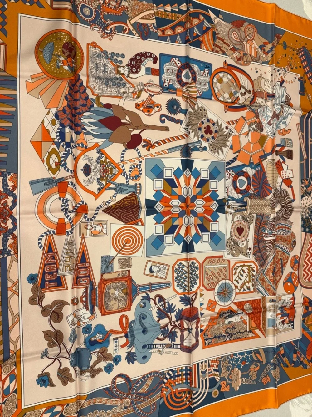 Hermes De l'Ombrelle aux Duels double face scarf 90 - Picture 3 of 9